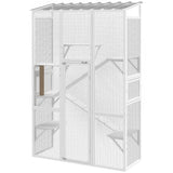 Grand catio extérieur avec 6 plateformes de saut, 2 rampes