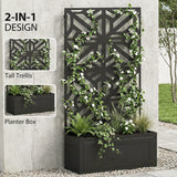 Lit de jardin surélevé en métal avec treillis pour plantes grimpantes