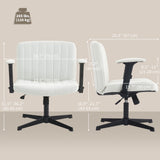 Criss Cross Chair with Flip-up Armrests, Wide Office Chair with Adjustable Height, No Wheels