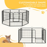 Parc de jeux pour animaux de compagnie 8 panneaux clôture maison bricolage métal lourd pliable intérieur extérieur 31,5
