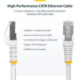 Câble Ethernet StarTech.com CAT8 blanc 25pi, sans accroc RJ45, 25G/40G, 2