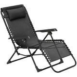 Folding Zero Gravity Chair, 5-Position Adjustable Outdoor Lounge Chair Recliner with Headrest