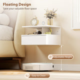 Floating Nightstand Set of 2, Wall Mounted Bedside Table with