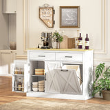 7 Gallon Tilt Out Garbage Cabinet, 2 Drawers, 4 Door Racks