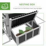 Wooden Chicken Coop, Rabbit Hutch with Large Run, Outdoor Poultry Cage with Nesting Box, Tray