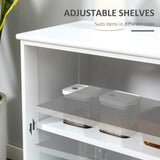 Modern Kitchen Sideboard, Stackable Storage Cabinet, Sliding Glass Door Console