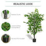 4.5ft Ficus Artificial Plant with Realistic Leaves
