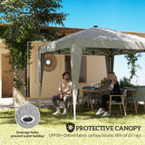 10 x 10 ft Pop Up Canopy Tent with Central Light, UPF 50+ Instant Portable Canopy Shelter with Remote