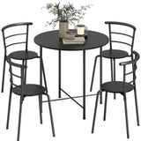 5 Piece Dining Table Set, Space Saving Round Dining Set for 4 with Metal Frame for Small Spaces