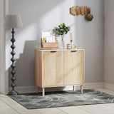 Accent Cabinet with Doors & Adjustable Shelf, Freestanding Console Cabinet with Wood Legs