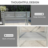 110cm Rectangle Outdoor Bar Table with Built-in Footrest
