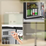 Retro Mini Fridge, 3.1 Cu. Ft Single Door Compact Refrigerator with Adjustable Thermostat, 2 Glass Shelves