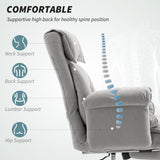 High Back Office Chair, Reclining Desk Chair with Footrest, Swivel Base, Rolling Wheels