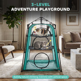 Cat Tent, 3-Tier Portable Pet Tent for Indoor Outdoor, Breathable Mesh