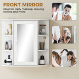 Mirrored Bathroom Wall Cabinet Wall Mounted Medicine Cabinet with Door & Shelves