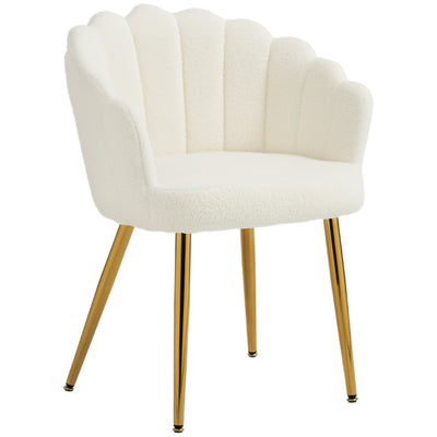 Accent Chair Petal-Back Design Modern Living Room Chair with Metal Legs