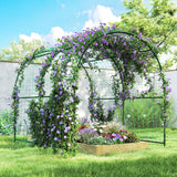 Garden Arch Trellis for Climbing Plants Outdoor, 7.1FT Tall Cucumber Trellis with Climbing Net for Backyard