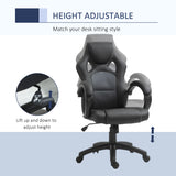 Chaise de bureau de jeu de course, Fauteuil de gamer d'ordinateur avec roulettes pivotantes, Appuie-tête rembourré, Fonction d'inclinaison