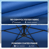 9.7 ft Offset Patio Umbrella with Water/Sand Fillable Weights, Garden Hanging Parasol with Locking Latch