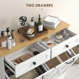 Tilt Out Laundry Cabinet, Bathroom Storage Cabinet with 2 Removable Baskets and 2 Drawers