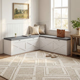 Shoe Bench L-Shaped Shoe Storage Bench Padded Cushion for Entryway Corner