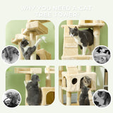 68-inch Multi-Level Cat Scratching Tree Kitty Activity Center Post Tower Condo Pet Furniture w/ Toy