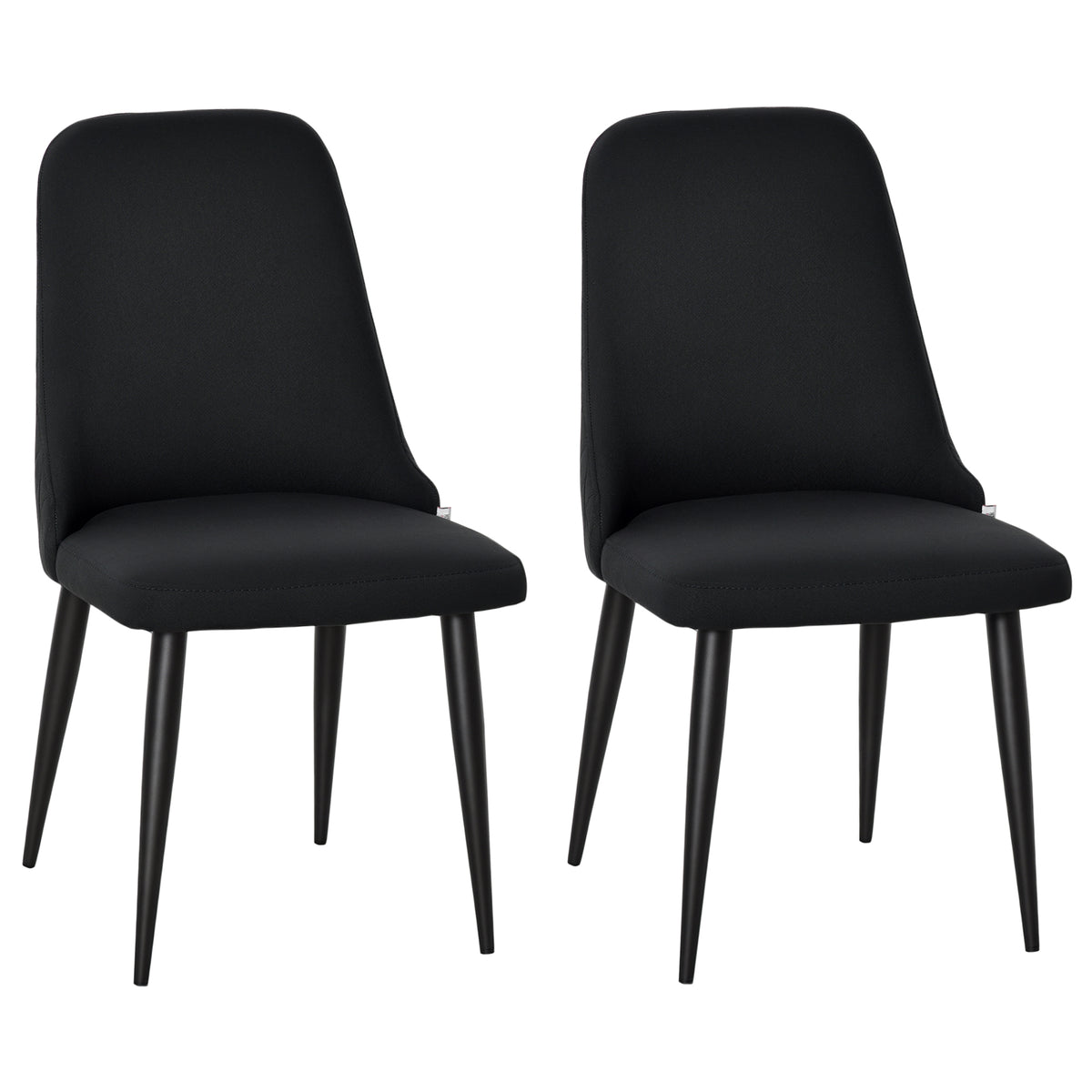 Modern Dining Chair Set of 2, Fabric Upholstered Side Chairs for Kitchen Living Room with Metal Legs