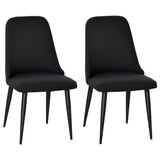 Modern Dining Chair Set of 2, Fabric Upholstered Side Chairs for Kitchen Living Room with Metal Legs