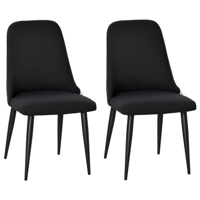 Modern Dining Chair Set of 2, Fabric Upholstered Side Chairs for Kitchen Living Room with Metal Legs