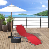 Chaise lounge pliante extérieure, transat de plage portable avec tissu maille respirant