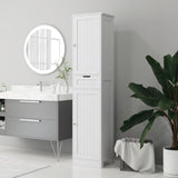 Freestanding Bathroom Cabinet with Drawer and 2 Doors, Tall Bathroom Cupboard for Kitchen