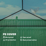 Greenhouse with Raised Garden Bed, Galvanized Metal Planter Box with PE Cover, 56
