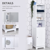 Tall Bathroom Storage Cabinet, Freestanding Tower Cabinet with Adjustable Shelf, 3 Open Shelves