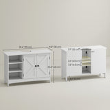 Bathroom Vanity Cabinet, Under Sink Storage Cabinet with Double Doors, Open and Adjustable Shelves