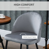 Set of 2 Mid-Back Dining Chair, Mid-Back Velvet-touch Upholstery Kitchen Chair for Living Room Dining Room