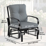 Patio Glider, Outdoor Glider Chair with Cushions, Steel Frame