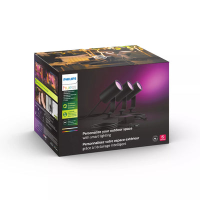 Philips Hue Lily Outdoor Spotlight 3-Pack - Smart Color