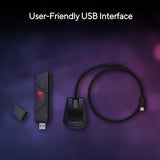 ASUS ROG USB-BE92 Tri-Band BE6500 WiFi 7 USB Adapter, 6GHz Band, Suppo