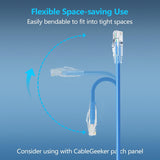 Câble Patch Ethernet Cat6A CableGeeker 0,3m - Lot de 24 Bleu, Haute Vitesse 10Gp
