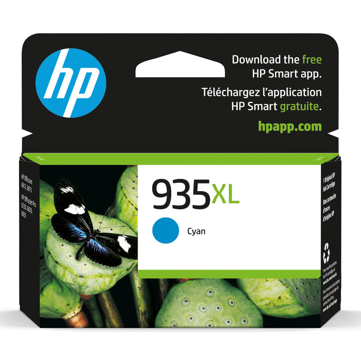 HP 935XL, Ink Cartridge, Cyan, Works with HP OfficeJet 6800 series