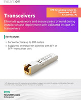 HPE Networking Instant On 1G SFP RJ45 Transceiver for Copper Ethernet