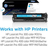 HP 305A Cyan LaserJet Toner Cartridge - CE411A Cyan Standard (1-Pack)