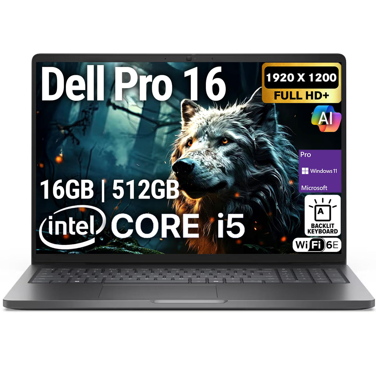 Dell Pro 16 PC16250 (Replaces Latitude 3550) 16” WUXGA Display Busines