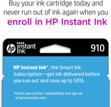 Original HP 910 Cyan Ink Cartridge, Works with HP OfficeJet 8010, 802