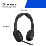 HP Poly Focus 625 Stereo Bluetooth Headset – Wireless, ANC