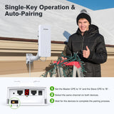 Wireless Bridge with 2 Bracket Mounts, 3KM 5.8G Point to Point Outdoor