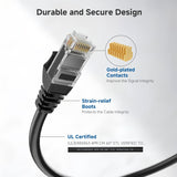 50ft Blue CAT6a Ethernet Cable, Snagless RJ45, 10G, 100W PoE, S/FTP, LSZH, 27AWG Pure Bare Copper, 500MHz, Shielded Network Patch Cord