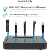 StarTech.com Duplicateur et effaceur de lecteur flash USB autonome 1:5 - 1 à