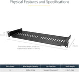 StarTech.com 1U Server Rack Shelf - Universal Vented Rack Mount Cantil