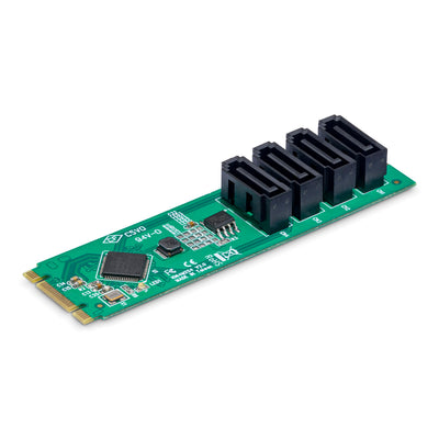 StarTech 4-PORT M.2 to SATA Adapter Card, M.2 PCIE 3.0 to SATA HDD/SSD Expansion Card, ASM1064 Chipset, M.2 NVME to 4X HDD/SSD for Windows/Macos/Linux